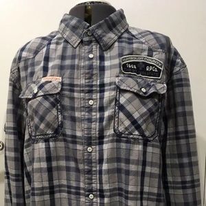 4/$20 🐎Rolling Paper longsleeve plaid shirt